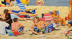 Original art for sale at UGallery.com | Beach Party by John Jaster | $1,300 | acrylic painting | 24' h x 36' w | thumbnail 4