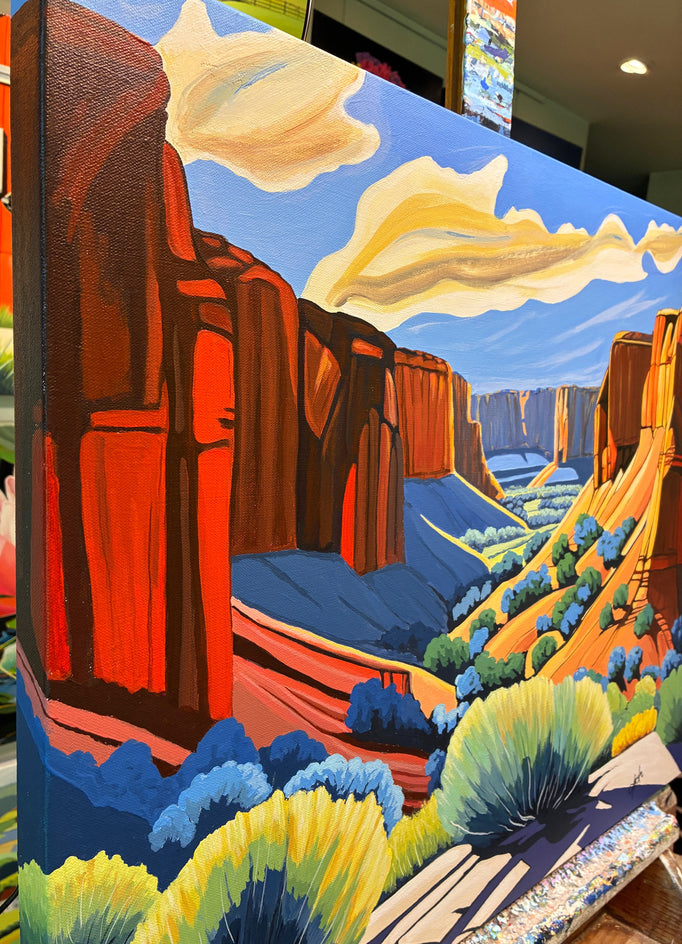 Canyons in the Light by John Jaster |  Side View of Artwork 