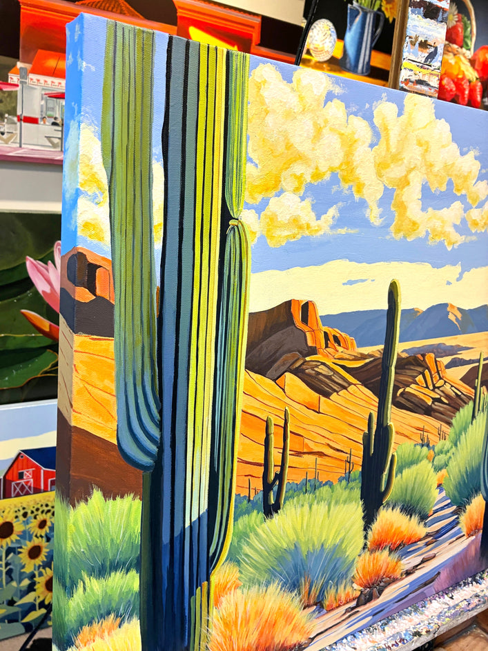 Desert Drama by John Jaster |  Side View of Artwork 