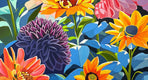 Original art for sale at UGallery.com | Flower Power by John Jaster | $1,100 | acrylic painting | 24' h x 24' w | thumbnail 4