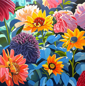 acrylic painting by John Jaster titled Flower Power