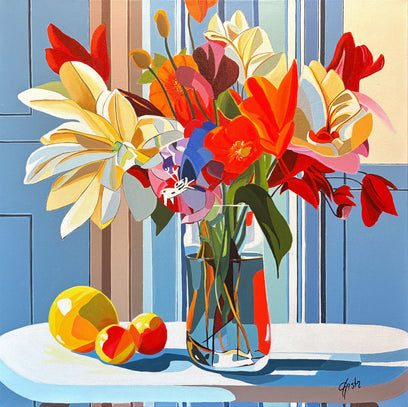 Flowers in  a Glass Vase by John Jaster | Artwork Main Image