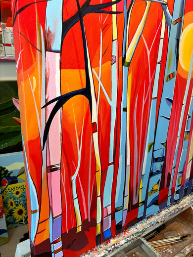 Forest Abstractions - Blueshift by John Jaster |  Side View of Artwork 