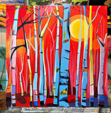 Original art for sale at UGallery.com | Forest Abstractions - Blueshift by John Jaster | $1,300 | acrylic painting | 30' h x 30' w | thumbnail 3
