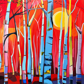 acrylic painting by John Jaster titled Forest Abstractions - Blueshift