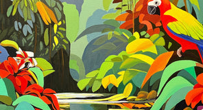 Original art for sale at UGallery.com | Rainforest Rhapsody by John Jaster | $1,300 | acrylic painting | 30' h x 30' w | thumbnail 4