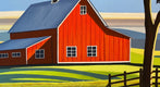 Original art for sale at UGallery.com | Red Barn Through the Shadows by John Jaster | $1,300 | acrylic painting | 24' h x 36' w | thumbnail 4
