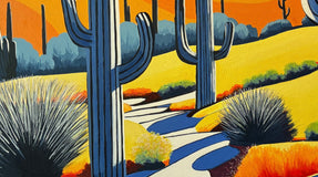Original art for sale at UGallery.com | Saguaro Sunrise by John Jaster | $1,300 | acrylic painting | 30' h x 30' w | thumbnail 4