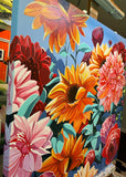Original art for sale at UGallery.com | Summer Bloom by John Jaster | $1,400 | acrylic painting | 30' h x 30' w | thumbnail 2