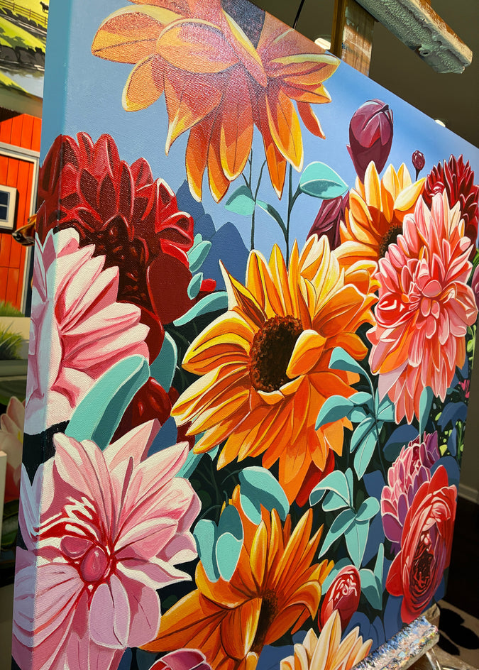 Summer Bloom by John Jaster |  Side View of Artwork 