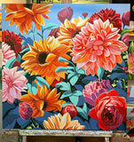 Original art for sale at UGallery.com | Summer Bloom by John Jaster | $1,400 | acrylic painting | 30' h x 30' w | thumbnail 3