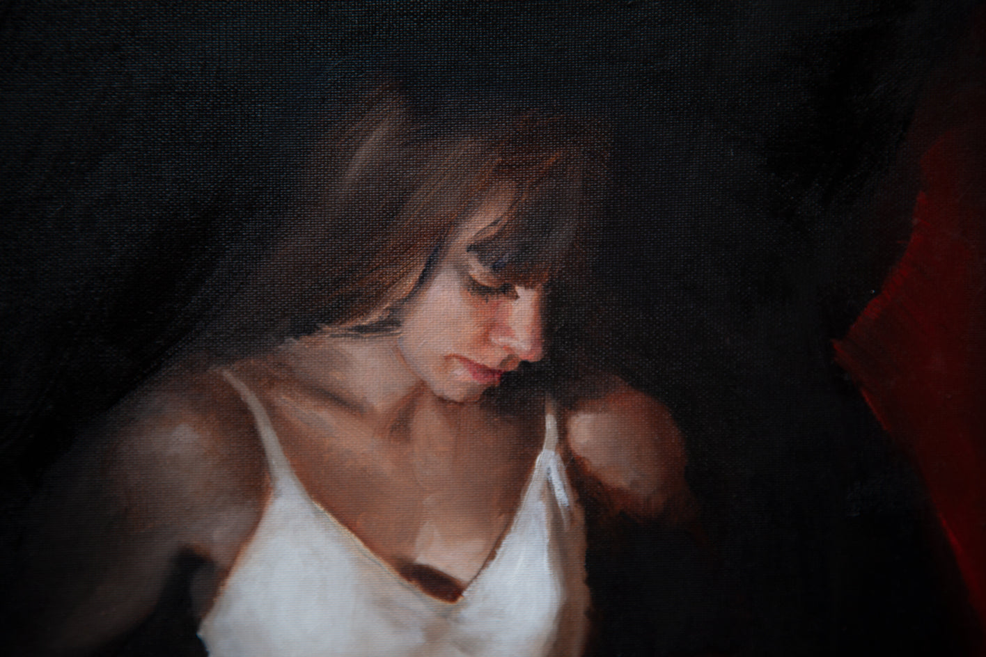 Clemence in Shadow by John Kelly |  Closeup View of Artwork 