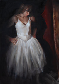 oil painting by John Kelly titled Clemence in Shadow