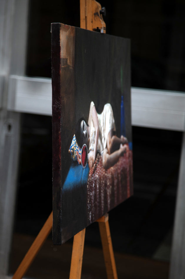 Red Mirror by John Kelly |  Side View of Artwork 