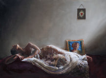 Original art for sale at UGallery.com | Sacred Heart by John Kelly | $3,000 | oil painting | 23.5' h x 32' w | thumbnail 1