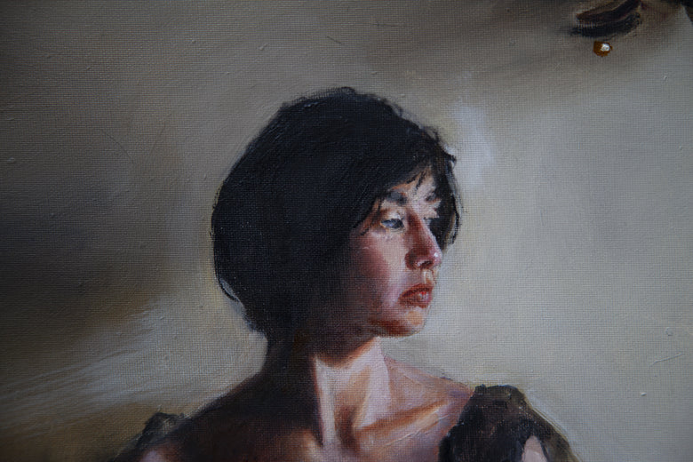 Woman with Tomatoes by John Kelly |   Closeup View of Artwork 