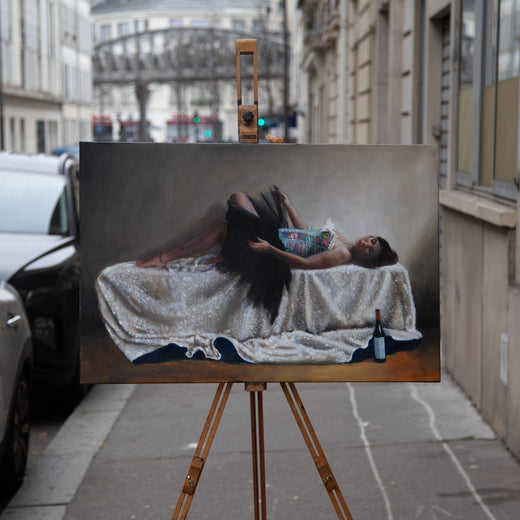 Woman with Wine Bottle by John Kelly |  Context View of Artwork 