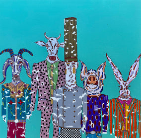 Original art for sale at UGallery.com | Chef & Protein by John McCabe | $475 | acrylic painting | 12' h x 12' w