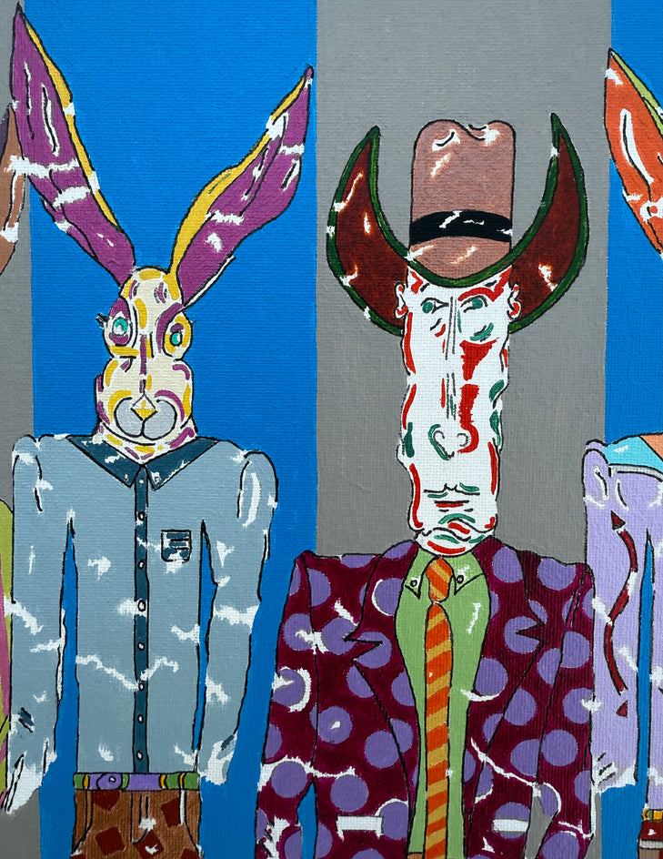 Hat & Hare by John McCabe |  Closeup View of Artwork 