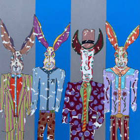 Original art for sale at UGallery.com | Hat & Hare by John McCabe | $500 | acrylic painting | 12' h x 12' w