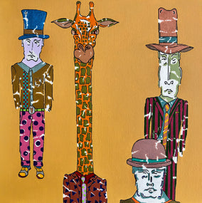 Original art for sale at UGallery.com | Orange Giraffe by John McCabe | $300 | acrylic painting | 12' h x 12' w