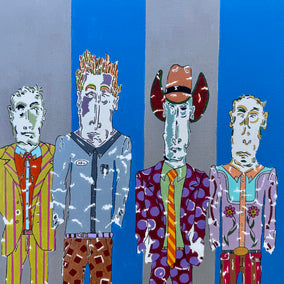 acrylic painting by John McCabe titled The Band's All Here