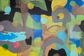 Original art for sale at UGallery.com | Playground by Johnny Karwan | $1,100 | mixed media artwork | 24' h x 36' w