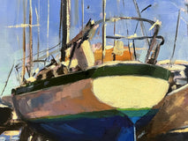 Original art for sale at UGallery.com | Easton Dry Dock by Jonelle Summerfield | $575 | oil painting | 9' h x 12' w | thumbnail 4