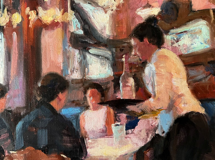 Majestic Cafe of Porto by Jonelle Summerfield |   Closeup View of Artwork 
