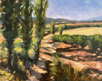 oil painting by Jonelle Summerfield titled On the Camino de Santiago