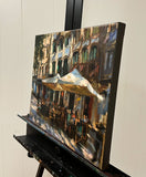 Original art for sale at UGallery.com | Porto Cafe by Jonelle Summerfield | $775 | oil painting | 12' h x 16' w | thumbnail 2