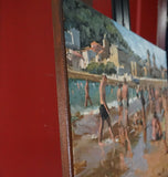 Original art for sale at UGallery.com | San Sebastian Beach by Jonelle Summerfield | $900 | oil painting | 14' h x 18' w | thumbnail 2