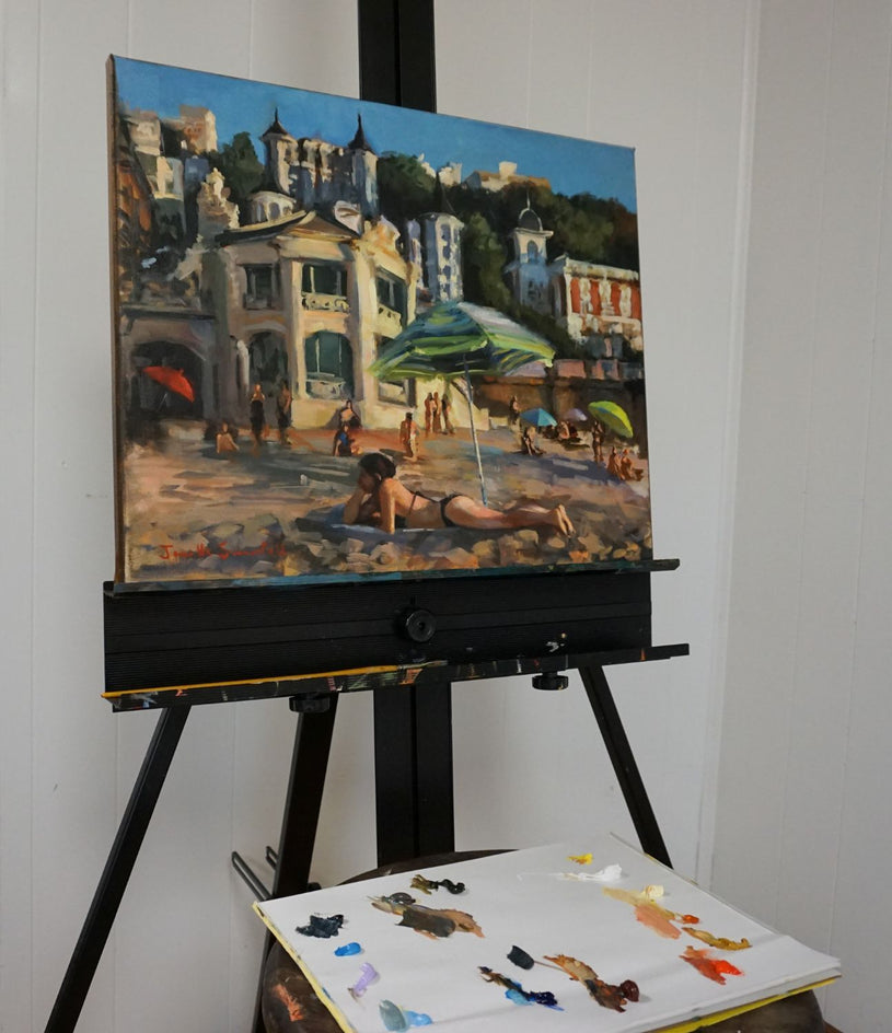 Sunbathing in San Sebastian by Jonelle Summerfield |  Context View of Artwork 