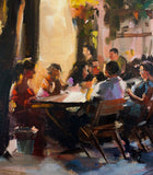 Original art for sale at UGallery.com | Tapas Night in Seville by Jonelle Summerfield | $800 | oil painting | 20' h x 12.62' w | thumbnail 4