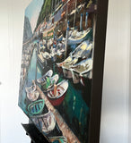 Original art for sale at UGallery.com | The Boats of San Sebastian by Jonelle Summerfield | $3,375 | oil painting | 30' h x 40' w | thumbnail 2
