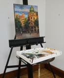 Original art for sale at UGallery.com | Una Plaza de Valencia by Jonelle Summerfield | $900 | oil painting | 20' h x 16' w | thumbnail 3