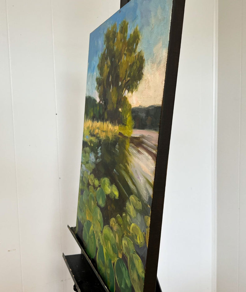 View of Water Lily Pads by Jonelle Summerfield |  Side View of Artwork 