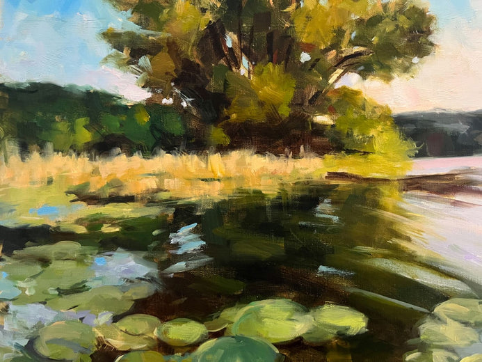 View of Water Lily Pads by Jonelle Summerfield |   Closeup View of Artwork 