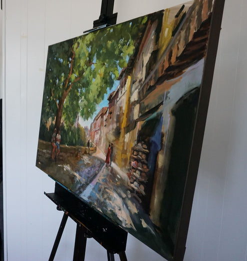 Walkway in Granada by Jonelle Summerfield |  Side View of Artwork 