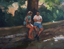 Original art for sale at UGallery.com | Walkway in Granada by Jonelle Summerfield | $1,700 | oil painting | 24' h x 36' w | thumbnail 4