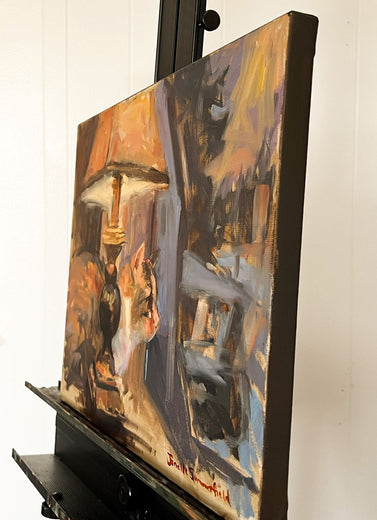 Watching the Snowstorm by Jonelle Summerfield |  Side View of Artwork 
