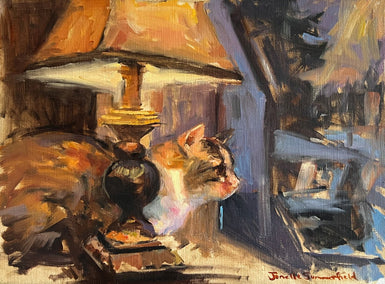 oil painting by Jonelle Summerfield titled Watching the Snowstorm