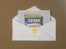 Original art for sale at UGallery.com | Spam by Jose H. Alvarenga | $700 | oil painting | 9' h x 12' w | thumbnail 1