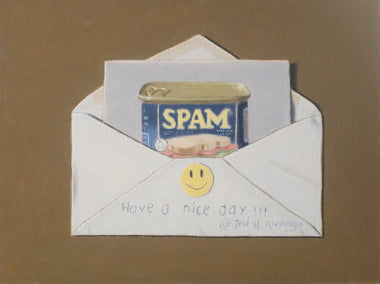 oil painting by Jose H. Alvarenga titled Spam