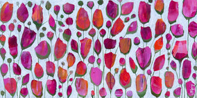 Original art for sale at UGallery.com | Pretty in Pink by Joyanna Margo | $500 | acrylic painting | 12' h x 24' w