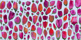 Original art for sale at UGallery.com | Pretty in Pink by Joyanna Margo | $500 | acrylic painting | 12' h x 24' w | thumbnail 1