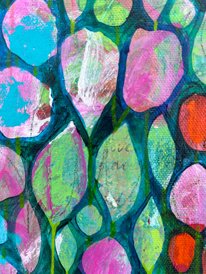 Denim Hike by Joyanna Margo |  Closeup View of Artwork 