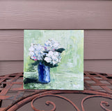 Original art for sale at UGallery.com | Hydrangea on Green by Judy Mackey | $250 | oil painting | 6' h x 6' w | thumbnail 3