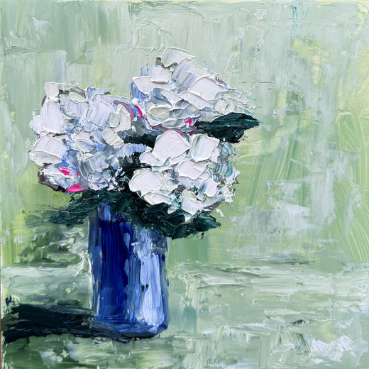 Hydrangea on Green by Judy Mackey |  Artwork Main Image 