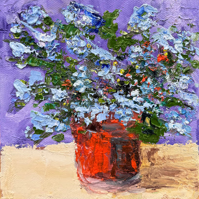 Plumbago in a Terra Cotta Flower Pot by Judy Mackey | Artwork Main Image